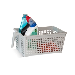 Cesto Calado Rectangular. Organizador Plástico Grande con Manija 928.