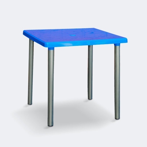 Mesa Cuadrada 75 X 75 Plástica con Patas Metálicas 4339