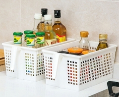Organizador Cesto Calado Rectangular. Organizador Plástico Mediano Con Manija 927 - comprar online