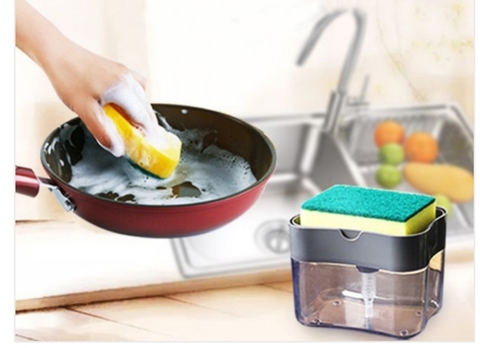 Dispenser Detergente Organizador Porta Esponja Cocina 2 En 1