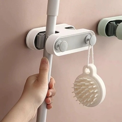 Organizador Soporte Escoba De Pared Con Ganchos Porta Bolsas Objetos Escobero - comprar online
