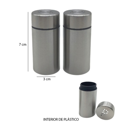 X 2 Saleros Pimentero Acero Inoxidable