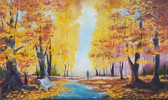 Otoño niña (reproducción de obra de Igor Medvédev)