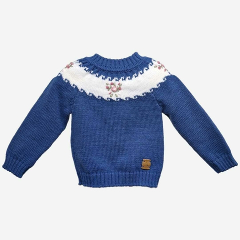Sweater Bordado | GF1 | Azulino - comprar online