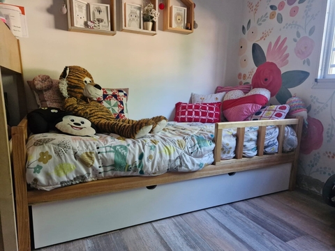 Cama Simple con Carrocama (Frente Laqueado)