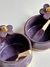 Pote em cerâmica berinjela flor - Fernanda Alves Decor