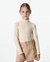 BLUSA INFANTIL DE MALHA RIBANA ML GOLA ALTA BEGE - comprar online