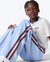 CALÇA INFANTIL WIDE LEG COM LISTRAS LATERAIS MARROM E AZUL - loja online