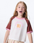 BLUSA CROPPED INFANTIL DE MALHA COLLEGE MANGA COLORIDA LOVE RULES 90 - comprar online