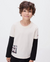CAMISETA INFANTIL DE MALHA ML SOBREPOSTA MODE ON PRETA E BEGE - comprar online