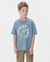 CAMISETA INFANTIL DE MALHA MM OVERSIZED AZUL GROOVY DOGS - comprar online