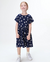 VESTIDO INFANTIL HERING KIDS MALHA MANGUINHA ESTRELAS MARINHO - comprar online
