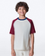 CAMISETA INFANTIL DE MALHA CONFORT MM COM DETALHE NA MANGA MARSALA - comprar online