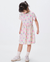 VESTIDO INFANTIL HERING KIDS MALHA MANGUINHA FLOWERS BEGE - comprar online