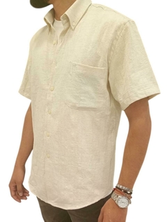 Camisa Dobby Liso M/c 1.bols. C/ Boton En El Cuello (9869) en internet