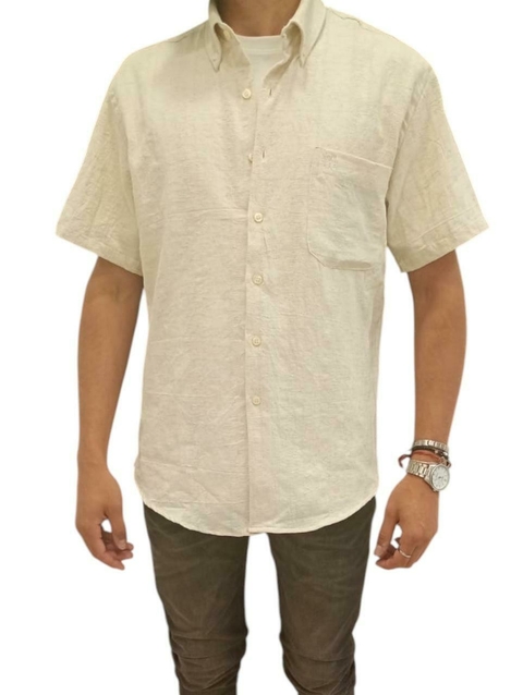 Camisa Dobby Liso M/c 1.bols. C/ Boton En El Cuello (9869) - comprar online