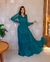 Vestido Longo em Tule Verde Esmeralda Camila moda evangelica.