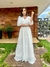 Vestido Longo em Musseline Kiraz Flavia Off White