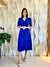Vestido Godê Mide em Lese de Malha Azul Royal Lídia Moda Evangélica - comprar online