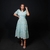 Vestido Max Midi em Lese de Algodão Mariane Azul Moda Evangelica