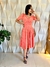 Vestido Godê Mide em Lese de Malha Salmon Lídia Moda Evangélica - comprar online