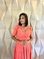 Vestido Godê Mide em Lese de Malha Salmon Lídia Moda Evangélica na internet