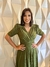 Vestido Godê Mide em Lese de Malha Verde Musgo Lídia Moda Evangélica - comprar online