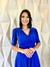 Vestido Godê Mide em Lese de Malha Azul Royal Lídia Moda Evangélica na internet