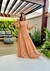 Vestido Longo em Tule Bege Camila moda evangelica.