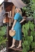 Vestido peplum em lese de malha verde Lidia Evangélica - comprar online