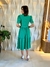Vestido Godê Mide em Lese de Malha Verde Bandeira Fernanda Moda Evangélica na internet