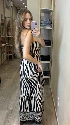 vestido longo listras - Thália Lima Store