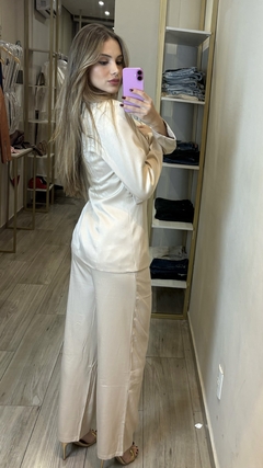 conjunto blazer + calca creme - Thália Lima Store
