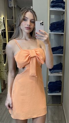 vestido laço laranja - comprar online