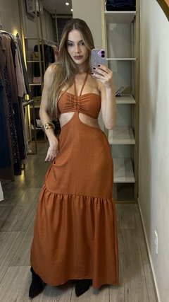 Vestido multiamarracoes terra - loja online