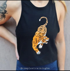 Crop Top / Pupera "Tigres" Gris y Negro