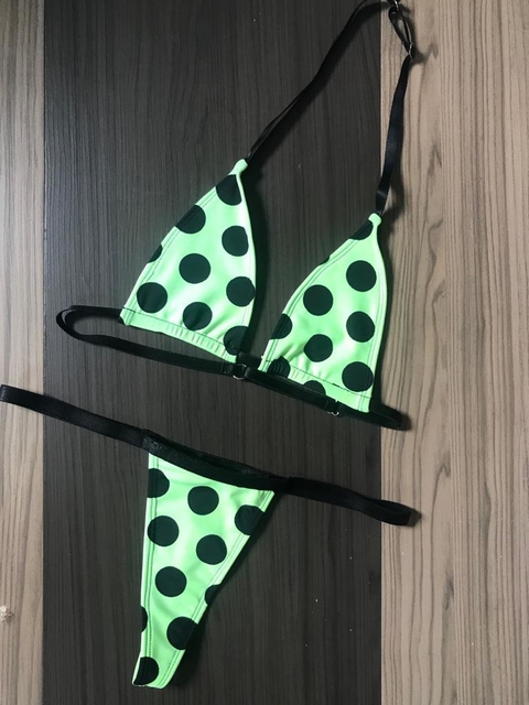 Biquíni Fita - Poá verde