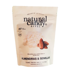 Almendras y Semillas de Bañadas en Chocolate Blanco x100gr NATURAL CANDY