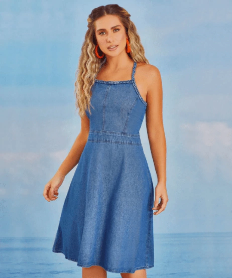 VESTIDO BIOTIPO JEANS FEMININO RESORT REF.28112