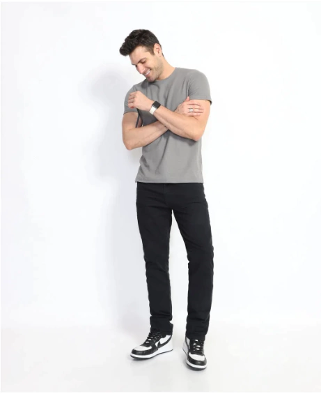 CALÇA BIOTIPO SARJA PRETA MASCULINA SLIM FIT REF.29164