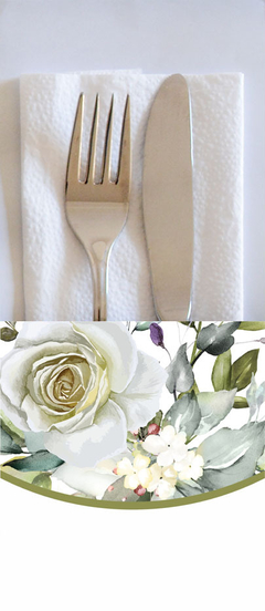 Porta cubiertos-servilleta Rosas Blancas - comprar online