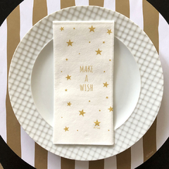 Servilletas de Papel Símil Tela Estrellas Doradas