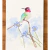Acuarela "Colibri con flores azules" 18 x 26 cm - SIN MARCO -