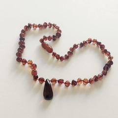 Collar Ámbar Cognac con dije - Limón Japón