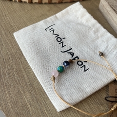 PULSERA REGULABLE PIEDRAS NATURALES (Sodalita, Criscola, Jaspe Madera, Cuarzo Rosa) - comprar online