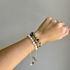 Imagen de Pulsera Tobillera Salud (ámbar, turquesa, amatista y cuarzo verde)