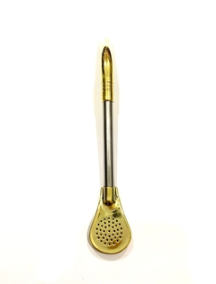 BOMBILLA PICO DE LORO NIQUELADA CON BAÑO DE BRONCE