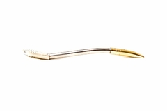 BOMBILLA SEMI RECTA DE ALPACA Y BRONCE CORTA - comprar online