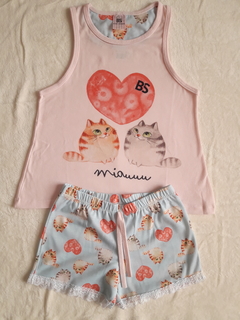 Pijama de nena con musculosa y short de algodón