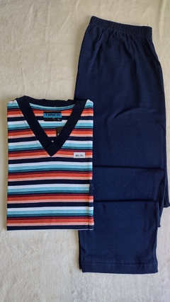 pijama de Hombre remera mangas cortas y pantalón largo